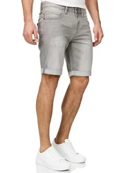 Indicode Herren Sommer Jeans Shorts B556a Grau/Khaki/Beige/Hellgrau