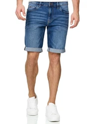 Indicode Herren Sommer Jeans Shorts B556a Mittelblau (B556a)