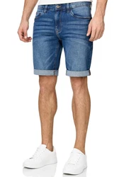 Indicode Herren Sommer Jeans Shorts B556a Mittelblau (B556a)