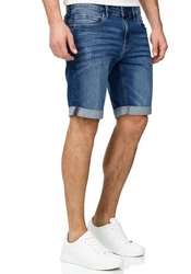 Indicode Herren Sommer Jeans Shorts B556a Mittelblau (B556a)
