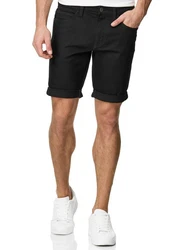 Indicode Herren Sommer Jeans Shorts B556a Schwarz/Dunkelgrau