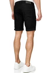 Indicode Herren Sommer Jeans Shorts B556a Schwarz/Dunkelgrau