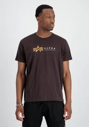 Alpha Industries T-Shirt Alpha Label T braun/safran/offwhite