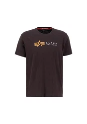Alpha Industries T-Shirt Alpha Label T braun/safran/offwhite