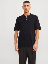 Jack & Jones Poloshirt JJEEMIL KNIT POLO Dunkelblau/Schwarz/Blau