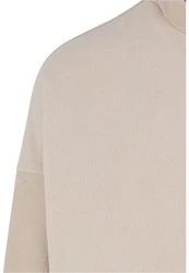 URBAN CLASSICS Rundhalspullover Herren Oversized Polar Fleece Crew Khaki/Beige/Braun
