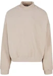 URBAN CLASSICS Rundhalspullover Herren Oversized Polar Fleece Crew Khaki/Beige/Braun