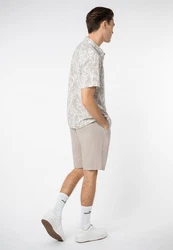 Eight2Nine Kurzarmhemd Beige/Khaki/Weiß/Creme/Grün