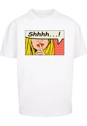 Merchcode T-Shirt Silent Sign Comic Heavy Oversized Tee Weiß