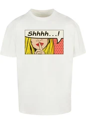 Merchcode T-Shirt Silent Sign Comic Heavy Oversized Tee Weiß/Creme