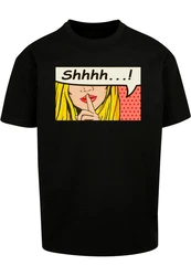 Merchcode T-Shirt Silent Sign Comic Heavy Oversized Tee Schwarz/Braun