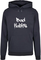 Merchcode Kapuzensweatshirt Merchcode Herren Bad Habits Basic Hoody Dunkelblau/Blau