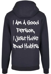 Merchcode Kapuzensweatshirt Merchcode Herren Bad Habits Basic Hoody Dunkelblau/Blau