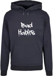 Merchcode Kapuzensweatshirt Merchcode Herren Bad Habits Basic Hoody Dunkelblau/Blau