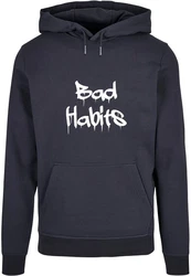 Merchcode Kapuzensweatshirt Merchcode Herren Bad Habits Basic Hoody Dunkelblau/Blau