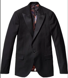 Sakko Iconic Satin Trimmed Smoking Blazer Tuxedo Sakko Jacket