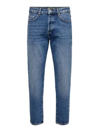 Regular-fit-Jeans Regular Fit Denim Jeans Hose 5-Pocket Style Verkrzt 7119 in Blau