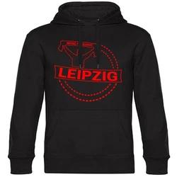 multifanshop Kapuzensweatshirt Leipzig - Meine Fankurve Schwarz/Rot/Grün/Braun/Dunkelrot