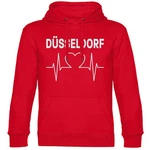 multifanshop Kapuzensweatshirt Düsseldorf Herzschlag Dunkelrot/Rosa/Rot