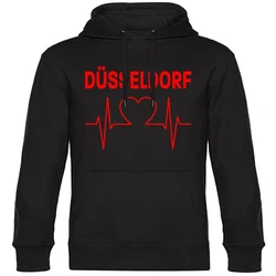 multifanshop Kapuzensweatshirt Düsseldorf Herzschlag Schwarz