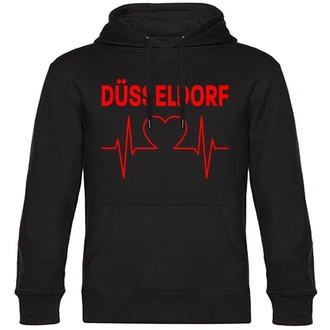 multifanshop Kapuzensweatshirt Düsseldorf Herzschlag Schwarz