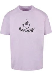 Merchcode Herren But First Coffee Heavy Oversized Tee Lila