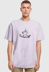 Merchcode Herren But First Coffee Heavy Oversized Tee Lila