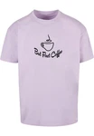 Merchcode Herren But First Coffee Heavy Oversized Tee Lila