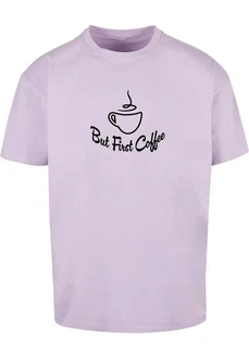 Merchcode Herren But First Coffee Heavy Oversized Tee Lila