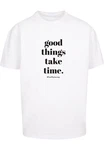 Merchcode T-Shirt Good Things Take Time Heavy Oversize Tee (1-tlg) Weiß/Gelb/Creme/Rot