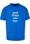 Merchcode T-Shirt Good Things Take Time Heavy Oversize Tee (1-tlg) Blau/Hellblau
