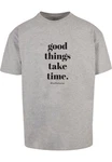 Merchcode T-Shirt Good Things Take Time Heavy Oversize Tee (1-tlg) Grau