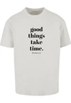 Merchcode T-Shirt Good Things Take Time Heavy Oversize Tee (1-tlg) Grau/Beige/Khaki/Braun Merchcode T-Shirt Good Things Take Time Heavy Oversize Tee (1-tlg) Grau/Beige/Khaki/Braun