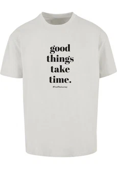 Merchcode T-Shirt Good Things Take Time Heavy Oversize Tee (1-tlg) Grau/Beige/Khaki/Braun