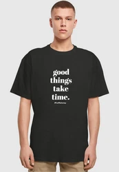 Merchcode T-Shirt Good Things Take Time Heavy Oversize Tee (1-tlg) Schwarz