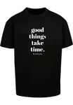 Merchcode T-Shirt Good Things Take Time Heavy Oversize Tee (1-tlg) Schwarz