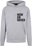 Merchcode Kapuzensweatshirt Now Or Never Basic Hoody Silber/Grau/Hellgrau
