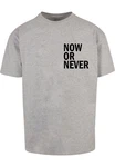Merchcode T-Shirt Herren Now Or Never Heavy Oversize Tee Silber/Grau/Dunkelblau