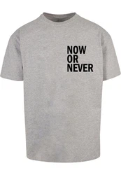 Merchcode T-Shirt Herren Now Or Never Heavy Oversize Tee Silber/Grau/Dunkelblau