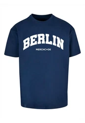 Merchcode T-Shirt Berlin Wording - Heavy Oversize Tee Dunkelblau/Blau