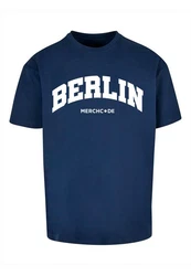 Merchcode T-Shirt Berlin Wording - Heavy Oversize Tee Dunkelblau/Blau