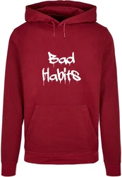 Merchcode Kapuzensweatshirt Merchcode Herren Bad Habits Basic Hoody Dunkelrot/Rot