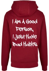 Merchcode Kapuzensweatshirt Merchcode Herren Bad Habits Basic Hoody Dunkelrot/Rot