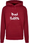 Merchcode Kapuzensweatshirt Merchcode Herren Bad Habits Basic Hoody Dunkelrot/Rot