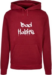 Merchcode Kapuzensweatshirt Merchcode Herren Bad Habits Basic Hoody Dunkelrot/Rot