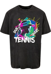 T-Shirt Herren Tennis Love, Sweat - Acid Washed Oversize Tee (1-tlg)
