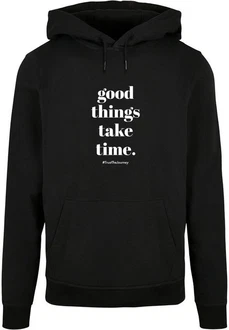 Merchcode Kapuzensweatshirt Good Things Take Time Basic Hoody (1-tlg) Schwarz/Gelb