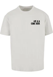 Merchcode T-Shirt Herren Book Comic Heavy Oversized Tee Grau/Khaki/Weiß