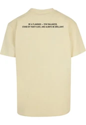 Merchcode T-Shirt Herren Flamingo Heavy Oversize Tee Rosa/Khaki/Beige