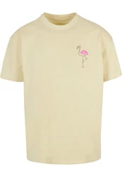 Merchcode T-Shirt Herren Flamingo Heavy Oversize Tee Rosa/Khaki/Beige